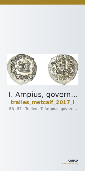 T. Ampius, governor of Asia Tralles Metcalf 2017 I — CANOA