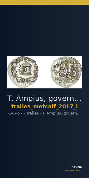 T. Ampius, governor of Asia Tralles Metcalf 2017 I — CANOA