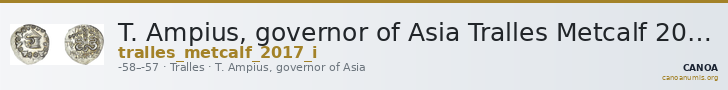 T. Ampius, governor of Asia Tralles Metcalf 2017 I — CANOA