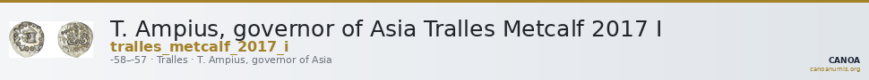 T. Ampius, governor of Asia Tralles Metcalf 2017 I — CANOA