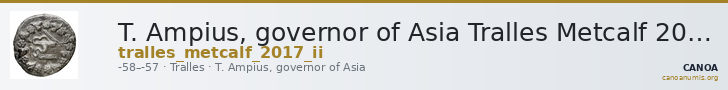 T. Ampius, governor of Asia Tralles Metcalf 2017 II — CANOA