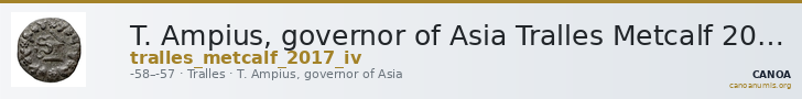T. Ampius, governor of Asia Tralles Metcalf 2017 IV — CANOA