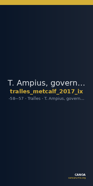 T. Ampius, governor of Asia Tralles Metcalf 2017 IX — CANOA