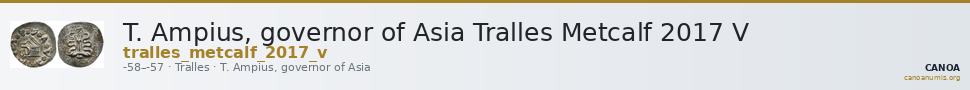 T. Ampius, governor of Asia Tralles Metcalf 2017 V — CANOA