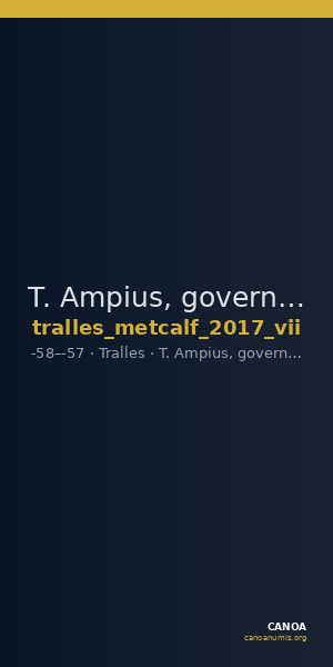 T. Ampius, governor of Asia Tralles Metcalf 2017 VII — CANOA