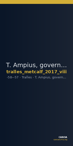 T. Ampius, governor of Asia Tralles Metcalf 2017 VIII — CANOA