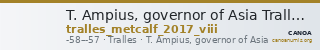 T. Ampius, governor of Asia Tralles Metcalf 2017 VIII — CANOA