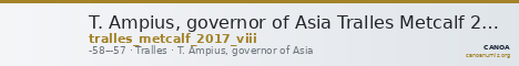 T. Ampius, governor of Asia Tralles Metcalf 2017 VIII — CANOA
