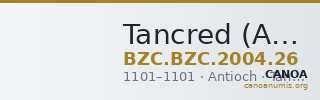 Tancred (Antioch) — Tetarteron Noummion (Antioch, 1101) — CANOA