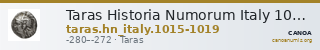 Taras Historia Numorum Italy 1015-19 — CANOA
