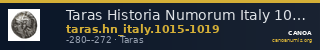 Taras Historia Numorum Italy 1015-19 — CANOA