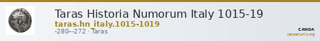 Taras Historia Numorum Italy 1015-19 — CANOA