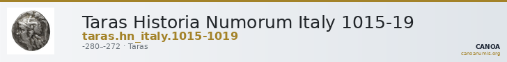 Taras Historia Numorum Italy 1015-19 — CANOA