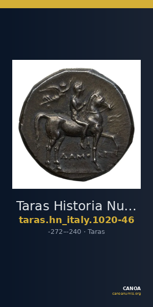 Taras Historia Numorum Italy 1020-46 — CANOA