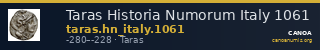 Taras Historia Numorum Italy 1061 — CANOA