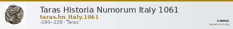 Taras Historia Numorum Italy 1061 — CANOA