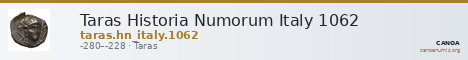 Taras Historia Numorum Italy 1062 — CANOA