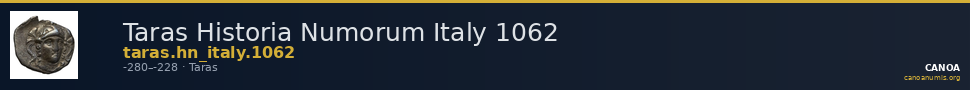 Taras Historia Numorum Italy 1062 — CANOA