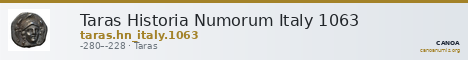 Taras Historia Numorum Italy 1063 — CANOA