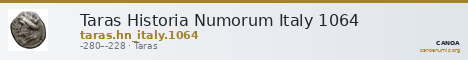 Taras Historia Numorum Italy 1064 — CANOA