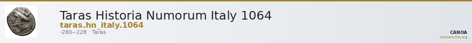 Taras Historia Numorum Italy 1064 — CANOA