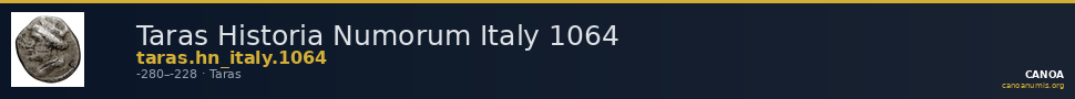 Taras Historia Numorum Italy 1064 — CANOA