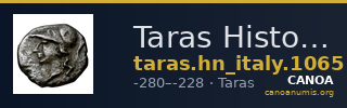 Taras Historia Numorum Italy 1065 — CANOA