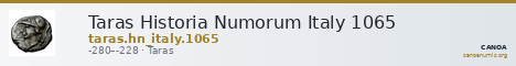 Taras Historia Numorum Italy 1065 — CANOA