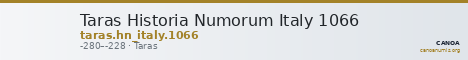 Taras Historia Numorum Italy 1066 — CANOA