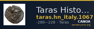Taras Historia Numorum Italy 1067 — CANOA
