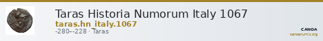 Taras Historia Numorum Italy 1067 — CANOA