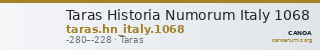 Taras Historia Numorum Italy 1068 — CANOA