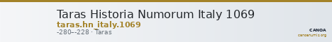 Taras Historia Numorum Italy 1069 — CANOA
