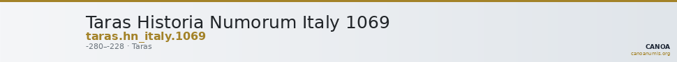 Taras Historia Numorum Italy 1069 — CANOA