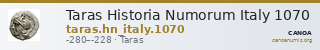 Taras Historia Numorum Italy 1070 — CANOA