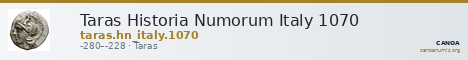 Taras Historia Numorum Italy 1070 — CANOA