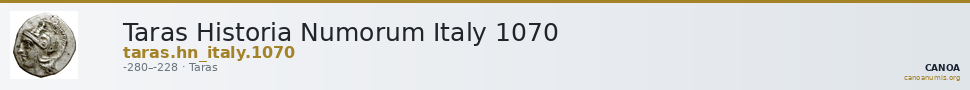 Taras Historia Numorum Italy 1070 — CANOA