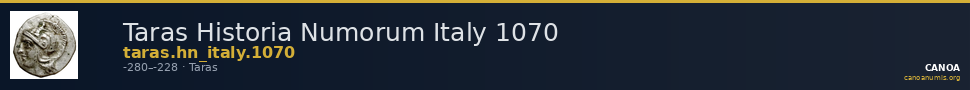 Taras Historia Numorum Italy 1070 — CANOA
