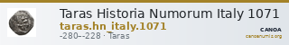 Taras Historia Numorum Italy 1071 — CANOA