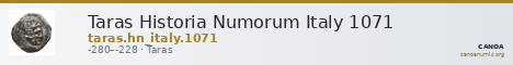 Taras Historia Numorum Italy 1071 — CANOA