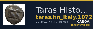 Taras Historia Numorum Italy 1072 — CANOA