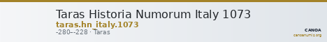 Taras Historia Numorum Italy 1073 — CANOA