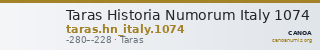 Taras Historia Numorum Italy 1074 — CANOA