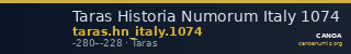 Taras Historia Numorum Italy 1074 — CANOA