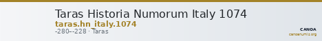 Taras Historia Numorum Italy 1074 — CANOA