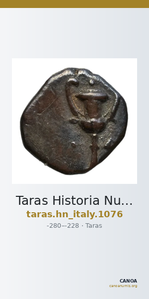 Taras Historia Numorum Italy 1076 — CANOA