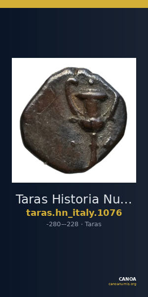 Taras Historia Numorum Italy 1076 — CANOA