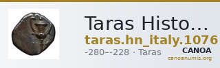 Taras Historia Numorum Italy 1076 — CANOA