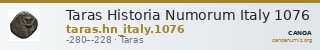 Taras Historia Numorum Italy 1076 — CANOA