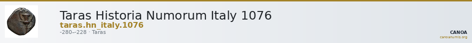 Taras Historia Numorum Italy 1076 — CANOA